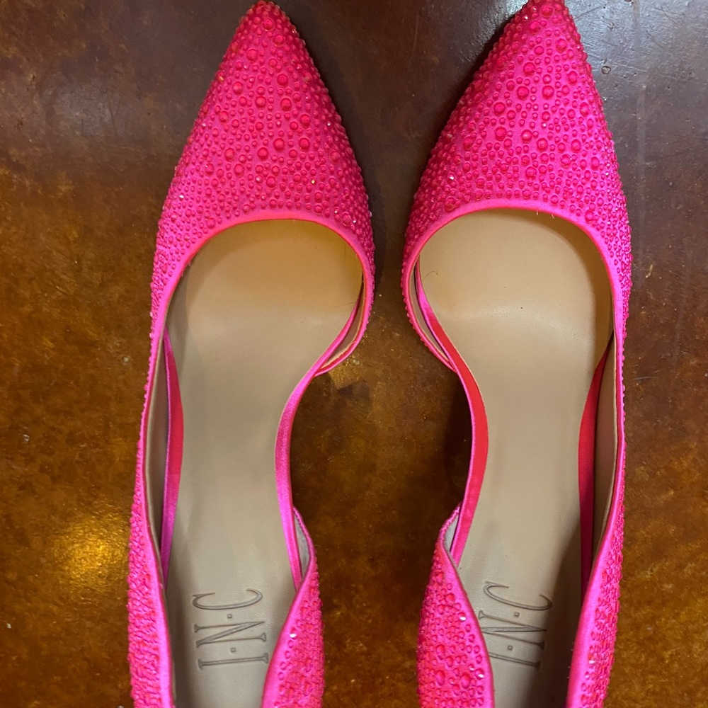 Pink rhinestone heels